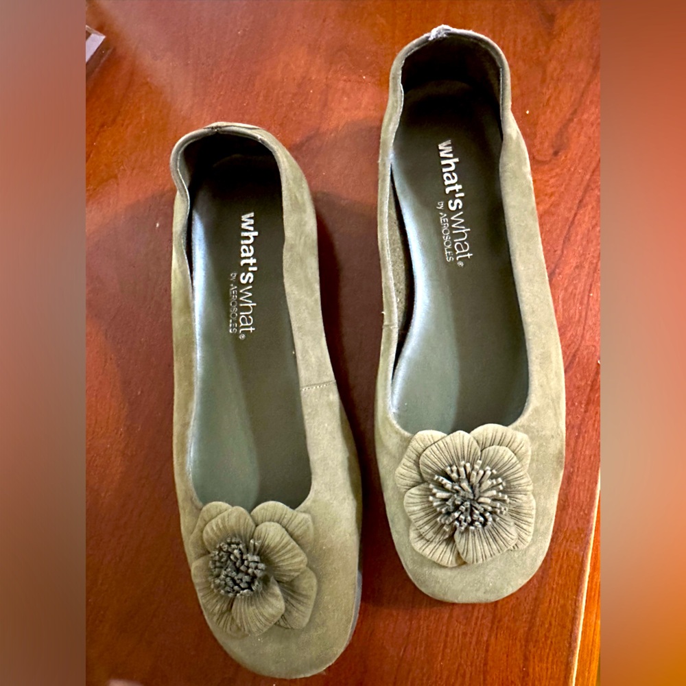 Aerosoles Green Leather Suede Loafer